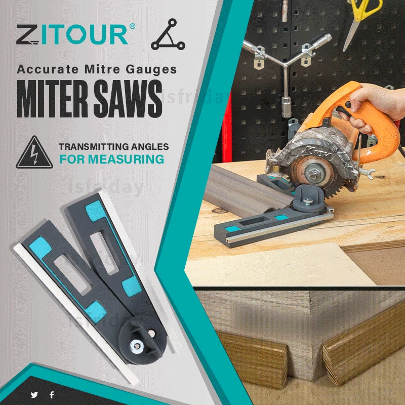 

Zitour® Accurate Mitre Gauges for Mitre Saws Inclinometer Measuring Tool Adjustable Angle Ruler Saw Protractor Ruler with Pencil