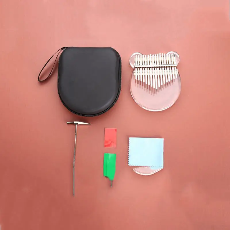 

Kalimba 17-Key Thumb Piano Crystal Transparent Finger Piano Beginner Instrument Thumb Piano