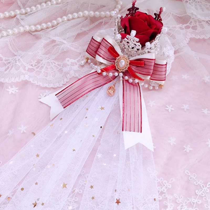 

M7DD Lolita Hairpin Sweet Cute Pearl Hair Clip Crown Hair Accessories for Womens