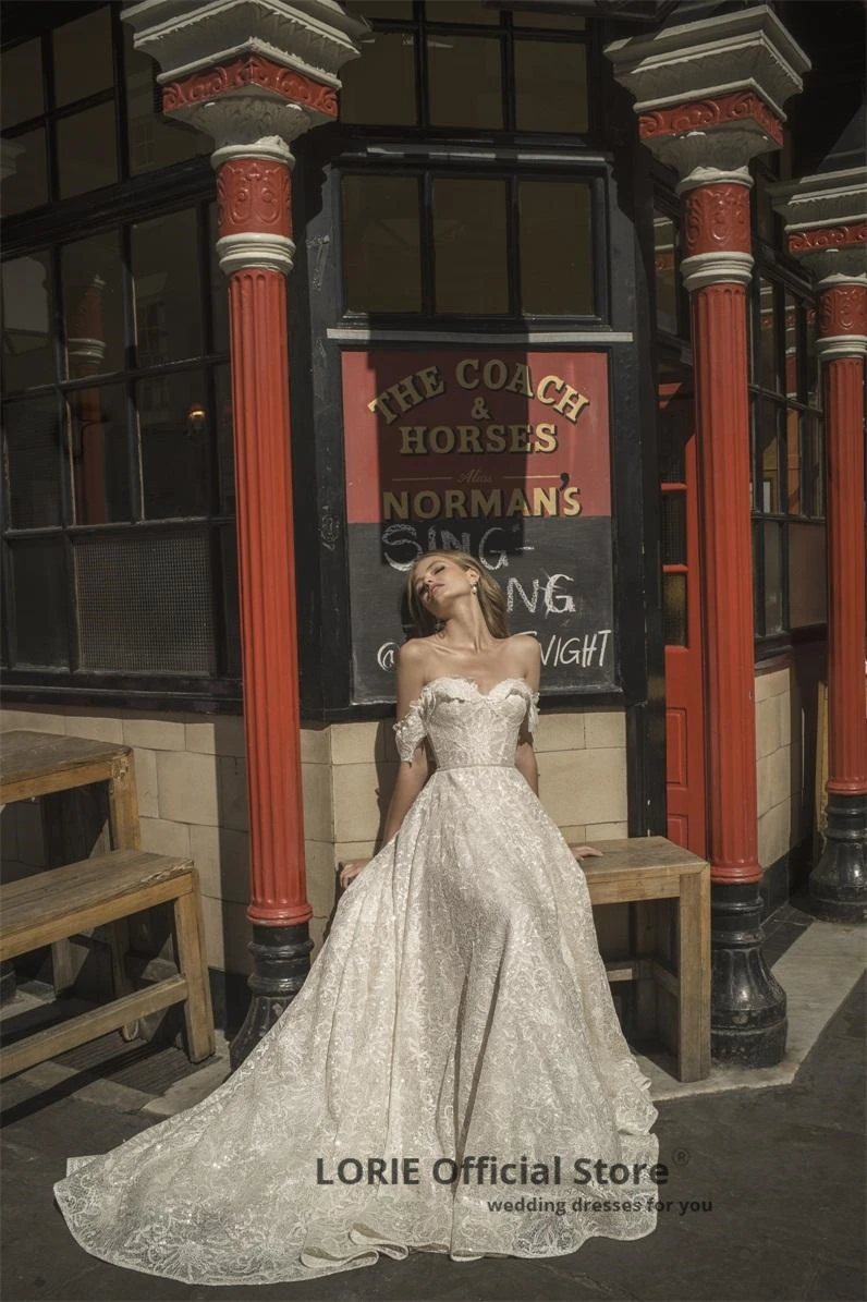 LORIE 2020 богемные свадебные платья в стиле бохо с открытыми плечами и аппликацией