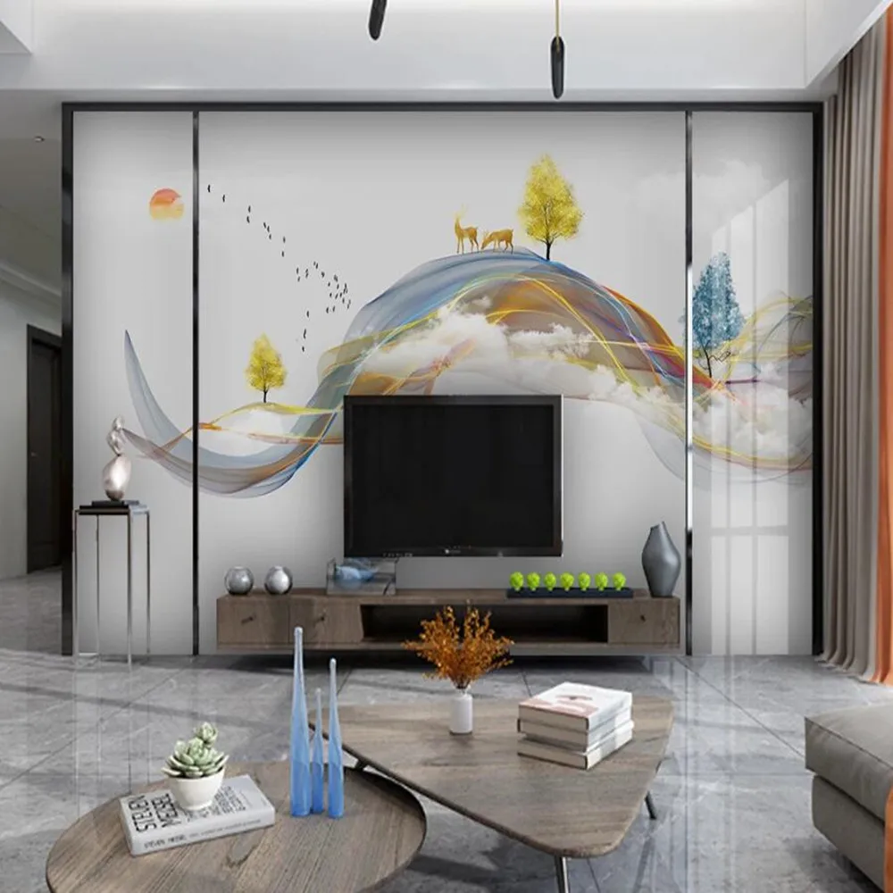 Большие Настенные обои Milofi на заказ 3D Ручная роспись абстрактные линии чернила