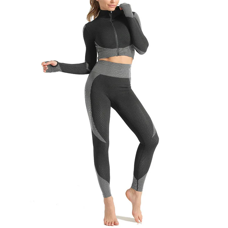 Комплект спортивный женский для фитнеса S/M/L/XL/XXL нейлон + спандекс цвет в
