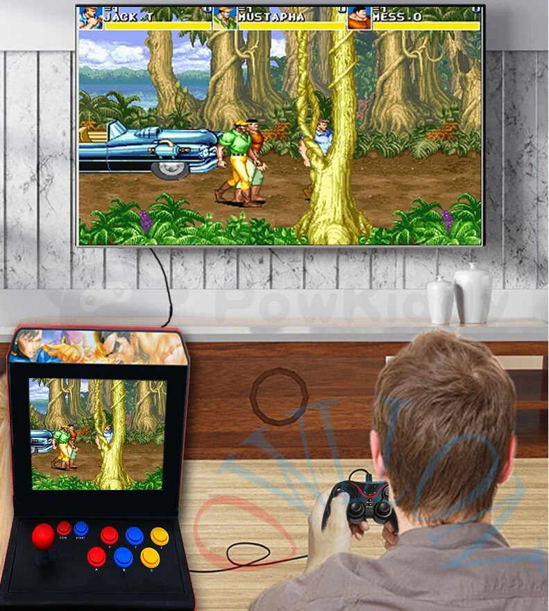 Powkiddy новая A10 12 дюймов HD экран 4 Гб Ретро игровая консоль с коромыслом аркадная ностальгическая боевая игра поддержка подключение к телевизору