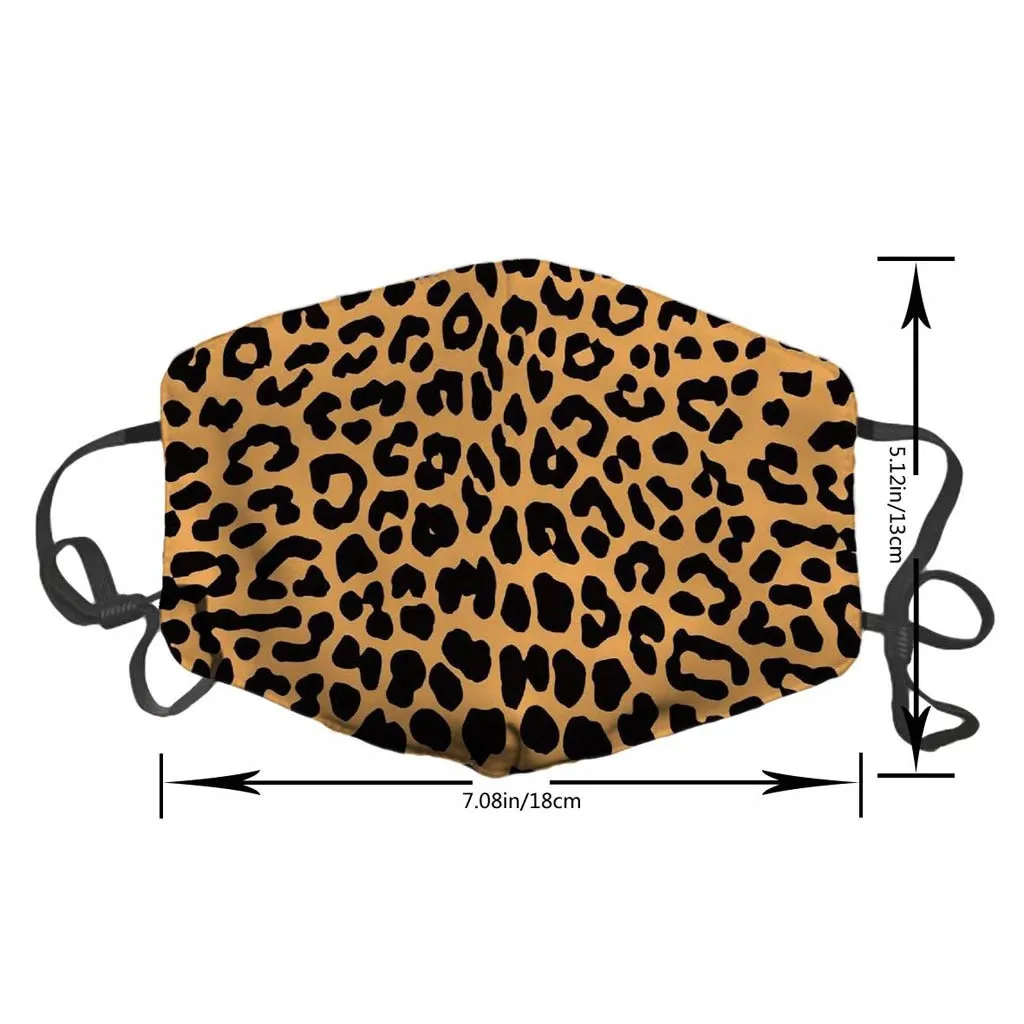 

Fashion Face Mouth Mask Windproof Adjustable Earloop Washable Leopard Printed Unisex Dustproof Breathable Reusable Women Mask
