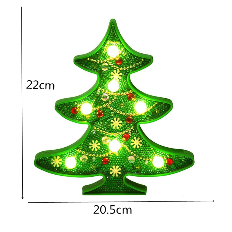 DIY светодиодный Ночной светильник с алмазной росписью Рождественская елка
