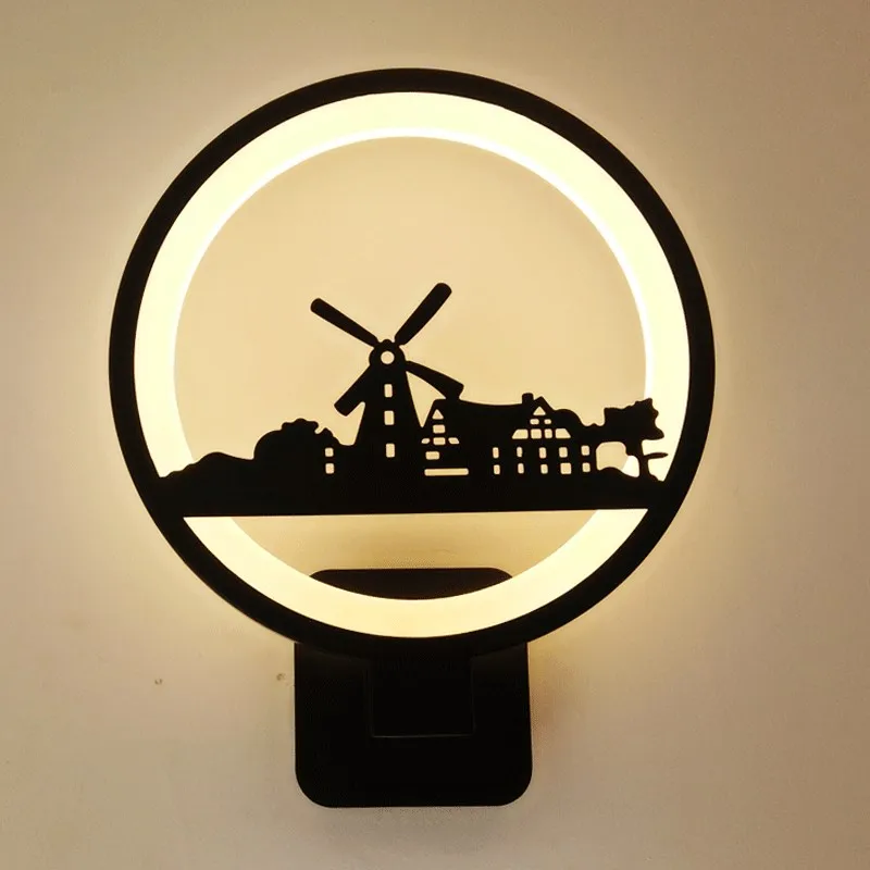 

Современная Минималистичная светодиодная настенная лампа в скандинавском стиле, индивидуальный креативный комнатный светильник для гост...