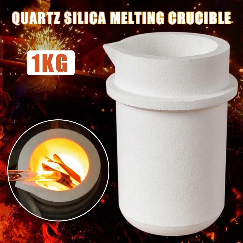 

1kg Quartz Silica Melting Crucible Pot White Quartz Silica Metal Gold Silver Brass Copper Casting for DIY Metal Smelting Tools