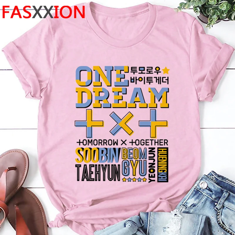 Txt Harajuku K Pop Kawaii женская футболка завтра X Together Ullzang 90 х Футболка Graphic Kpop аниме Модный
