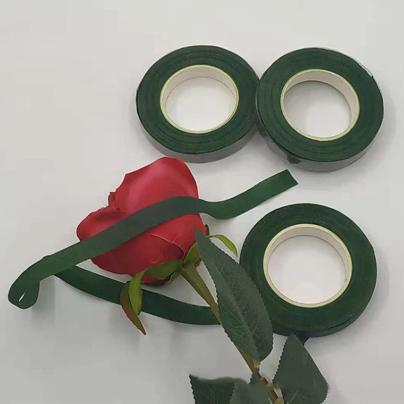 

New 1 Roll 30M Self-adhesive Green Paper Tape Grafting Film Floral Stem For Garland Wreaths DIY Craft Artificial Silk Flower