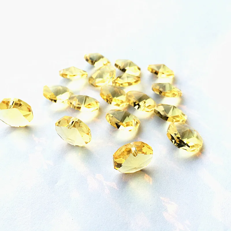 Top Quality 20pcs Multicolor 14mm Crystal Octagonal Beads In One Hole K9 Chandelier Parts Accessories DIY Wedding &amp X-tr | Лампы и