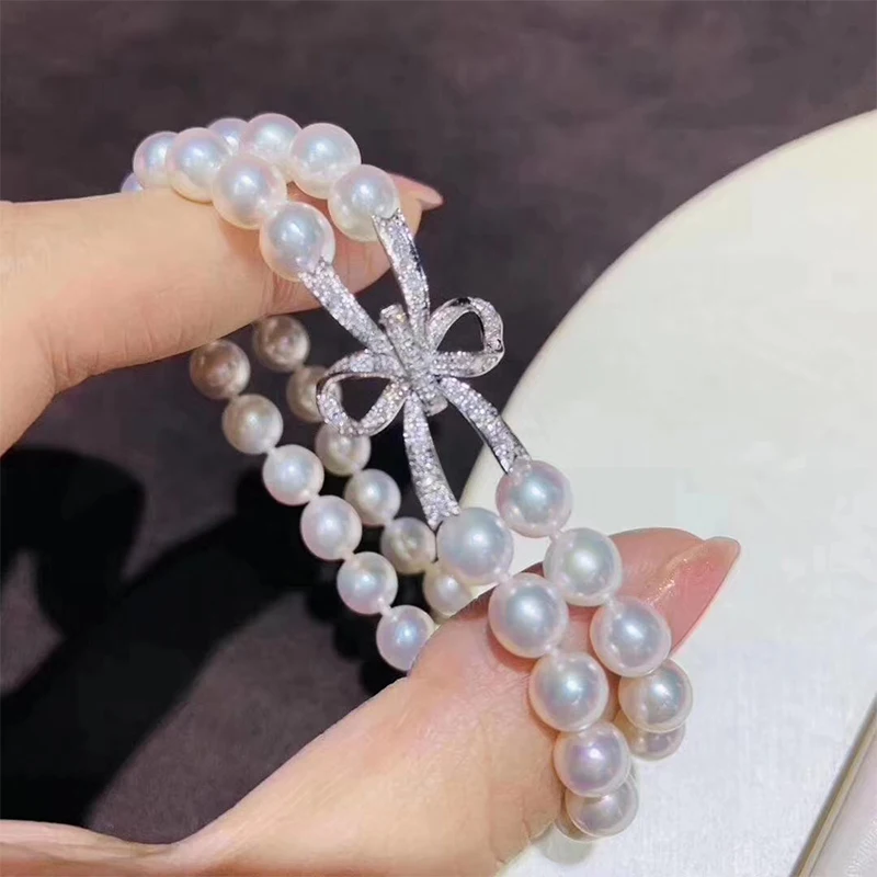 Носить шнурок из жемчуга двухрядные браслеты с пуговицами Нефритовое ожерелье