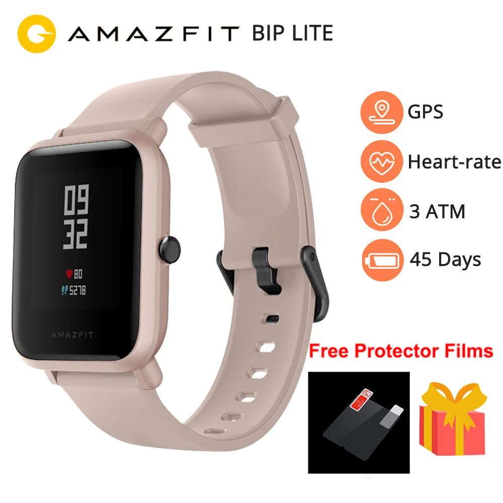 Amazfit Bip Lite Смарт часы Для мужчин gps 45 дней Срок службы батареи PPG сердечного ритма