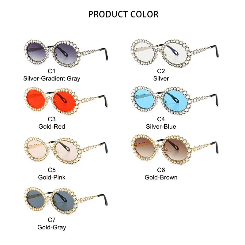 

ROYAL GIRL Fashion Oval Sunglasses Women Vintage Crystal Decoration Sun Glasses Alloy Frame Ocean Lenses Eyewear UV400 ss199