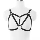 Женский эластичный бюстгальтер-портупея, круглая Женская Сексуальная Женская портупея, женский бюстгальтер-клетка в стиле панк, черного цвета