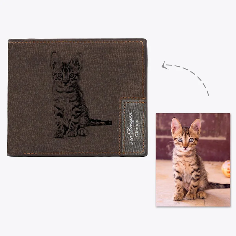 Мужские бумажники на заказ с рисунками животных кошек и собак эксклюзивный