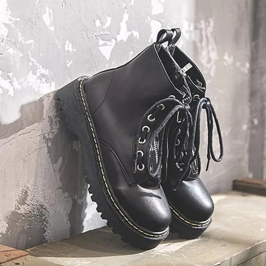 Сезон весна-осень Женские модные панк-сапоги Bottes Femmes На высоком каблуке Обувь в