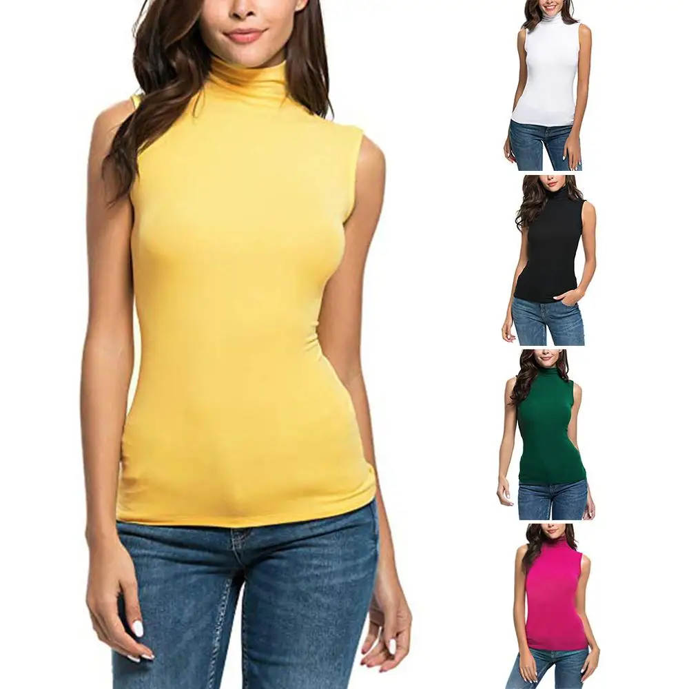 Женская Базовая майка без рукавов на весну и лето однотонный тонкий жилет