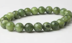 Prehnite Ланьли 6/8/10/12 мм модные натуральный ювелирные изделия из жемчуга армейский зеленый винограда камни бусины браслет быть прижеными для гламур rmen и женские амулет - Цвет: Prehnite