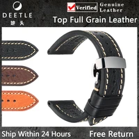 luxury calfskin watch band genuine leather straps 18 20 22mm for samsung huawei watch gt 2 amazfit strap black brown watchband