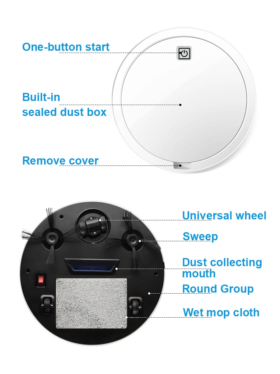 Робот пылесос ES330 для влажной и сухой уборки умный электрический