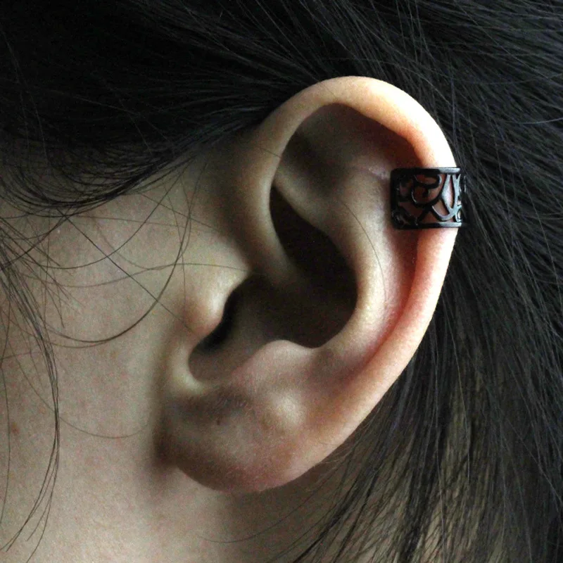 

Copper Hollow Pattern Ear Hoop Clip Wrap-around Cartilage Earrings Without Pierced Female Girls Fake Pierced Earrings