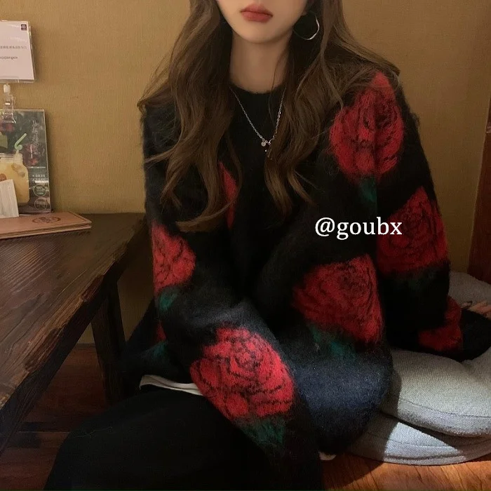 

Женский свободный свитер с длинным рукавом, теплый свитер в Корейском стиле, весна-осень, 2021