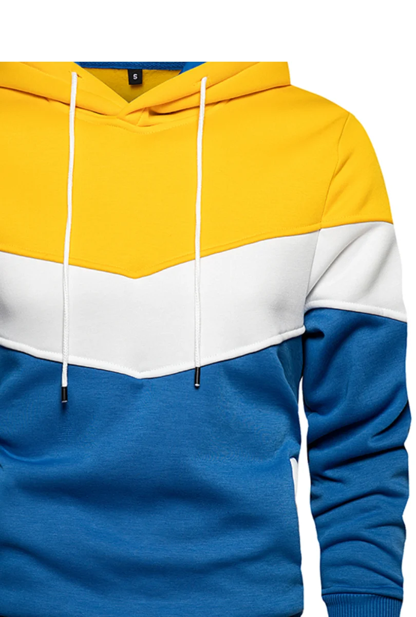 

2021Men"s NewStyieJoint Color Matching Men's Sports Casual SportWear Suit With Hood Loose Autumn and Winter Fashion + pants 2 Pi