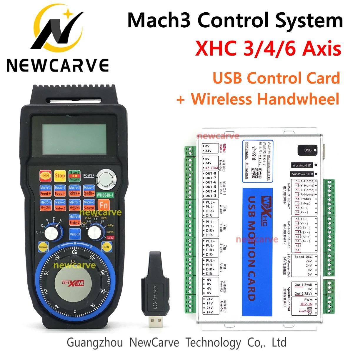 Mach3 управление Лер XHC MKX-V 3 4 6 оси USB управление движением карты секционная плата с WHB04B беспроводной MPG Кулон Маховик NEWCARVE