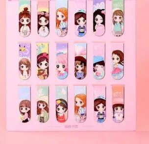 E 18 шт. мини набор магнитных закладок Kawaii закладки-наклейки для книг маркер бумага для чтения студенческие канцелярские принадлежности - Цвет: E