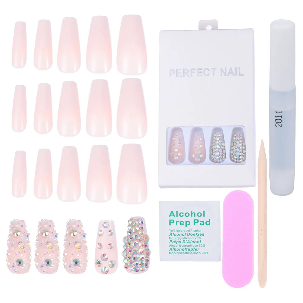 

24pcs Women Fake Nails Detachable Nail Pieces Artificial Fingernails Stickers