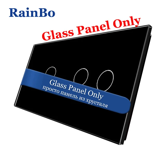 Black 1gang -2gang Rainbo Роскошная обувь с украшением в виде кристаллов Стекло Панель 2 кадра touch 2 gang переключатель Панель ЕС Стандартный для DIY Интимные аксессуары a2911w /B1 - Цвет: Black 1gang -2gang