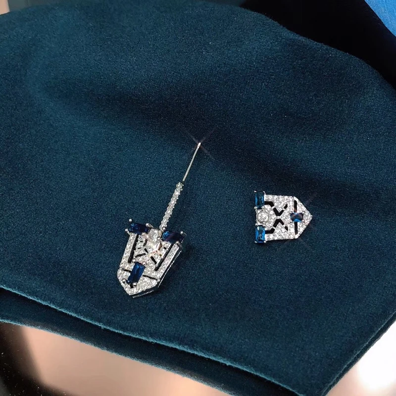 Одна пара полностью покрытые цирконием манжеты серьги гвоздики S925 Pin псевдо