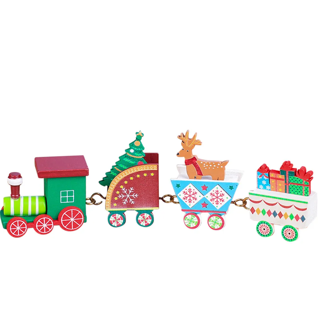 

4pc Christmas Decorations Children Gift Christmas DuDu Train Holiday Gift New Year House Indoors Holiday Ornaments Car Toys