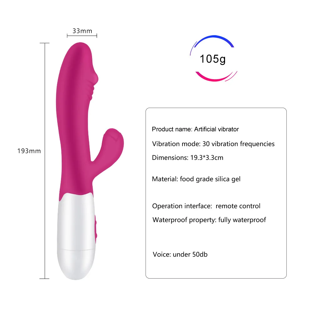 sex toys for woman Vibrator G Spot Dildo Dual Vibration Female Vagina Clitoris Silicone Waterproof adult 30 Speed | Красота и