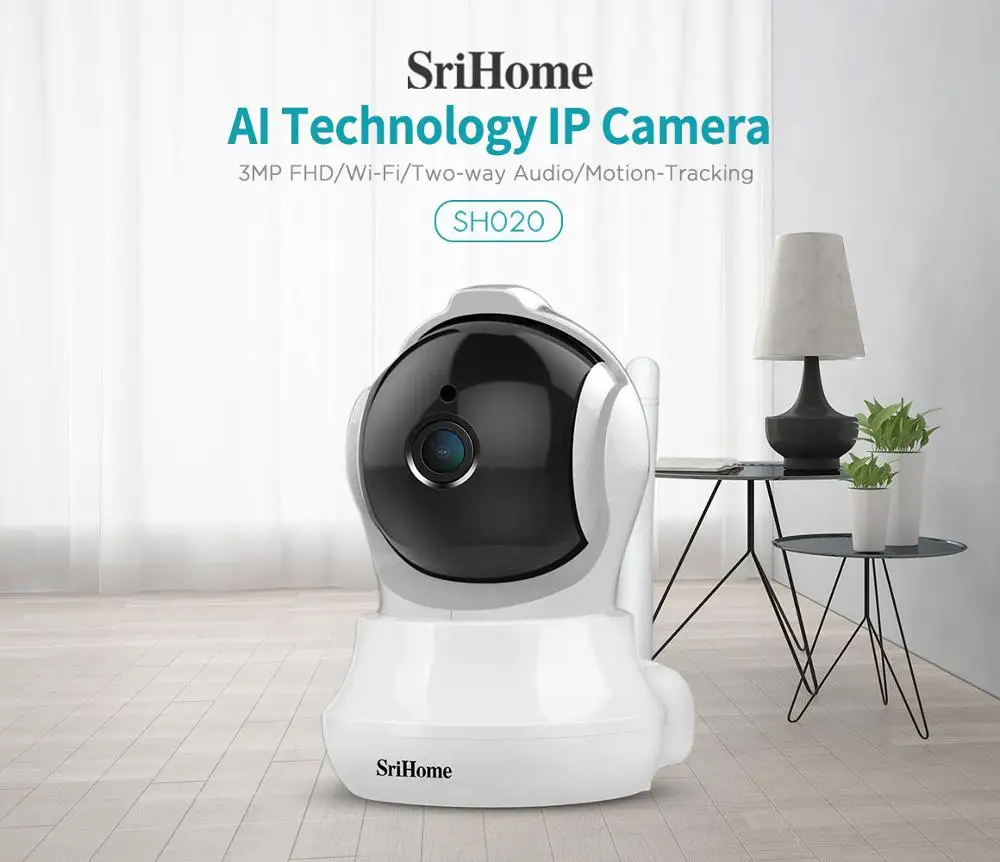 новый SH020 + с 3.6 mm объектив Wifi 3MP 1296P беспроводная PTZ IP AI автоматическое слежение