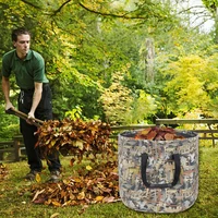 outdoor yard waste bags 33 gallons reusable collapsible garden leaf bag garden waste woven rubbish bags