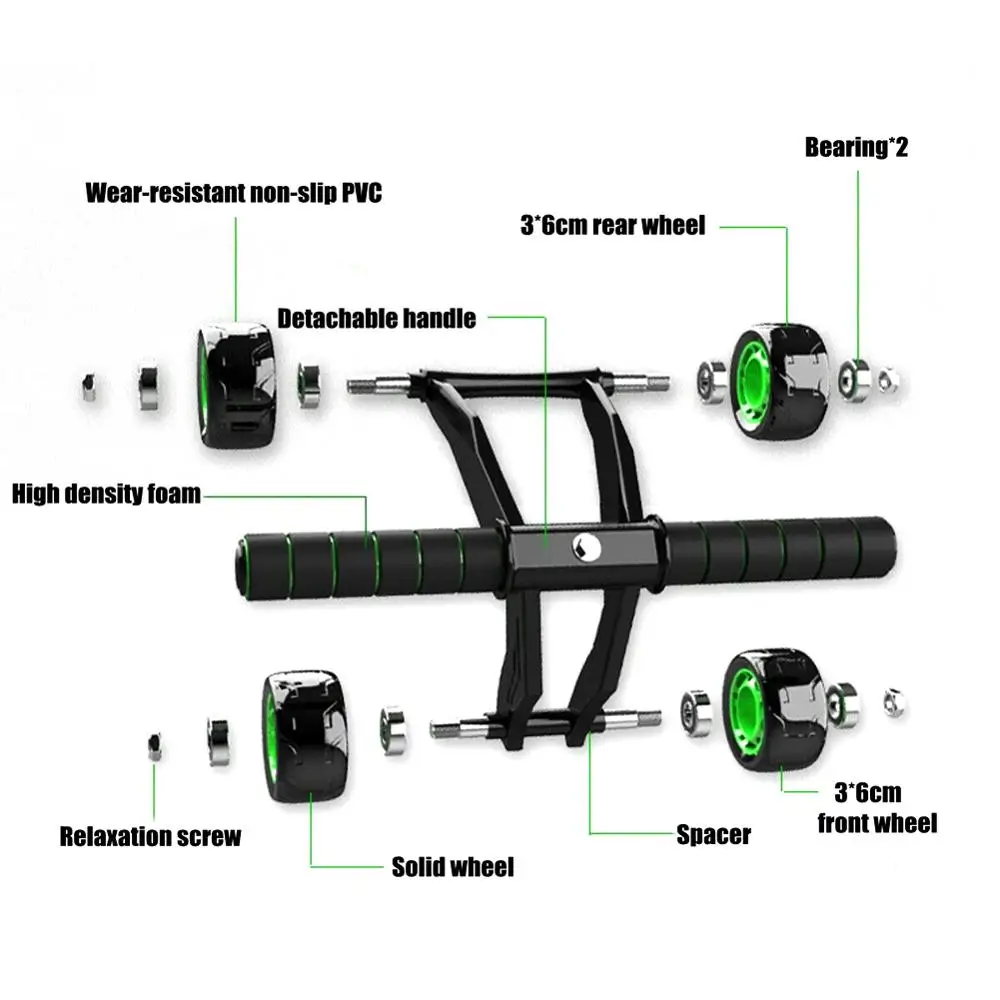 

Four-Wheel Abdominal Wheel Bearing Silent Roller Abdominal Wheel Exercise Abdominal Muscle Trainer Home Training Equipment