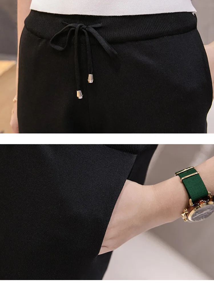 Брюки женские большого размера тонкие сетчатые спортивные штаны для отдыха с