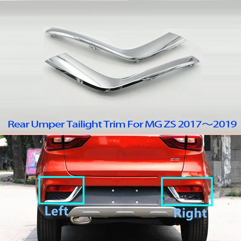 

1Pair Car Rear Bumper Taillight Trim Fog Light Reflector Light Cover Brake Light Decorative Strip for MG ZS 2017-2019
