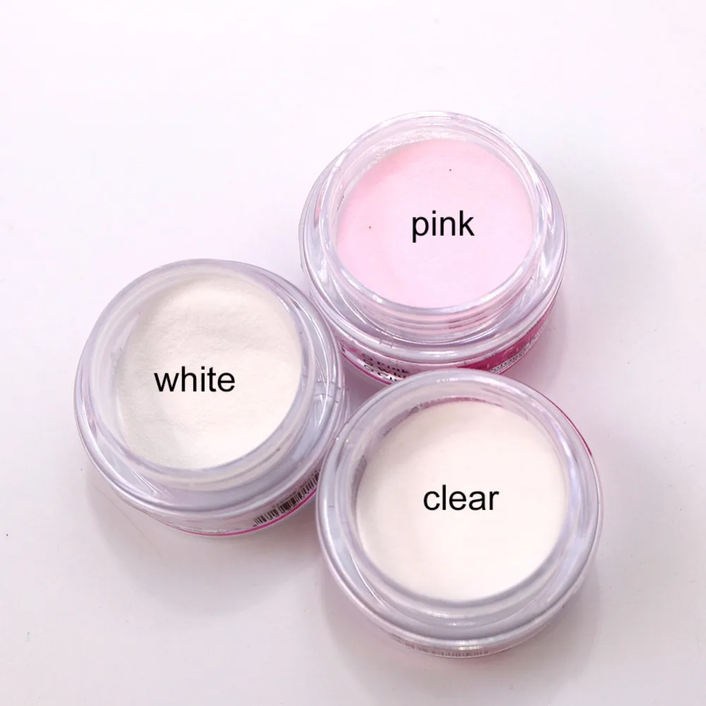 Дизайн ногтей 1 бутылка/30 г Блестящий резной порошок прозрачный розовый белый 3