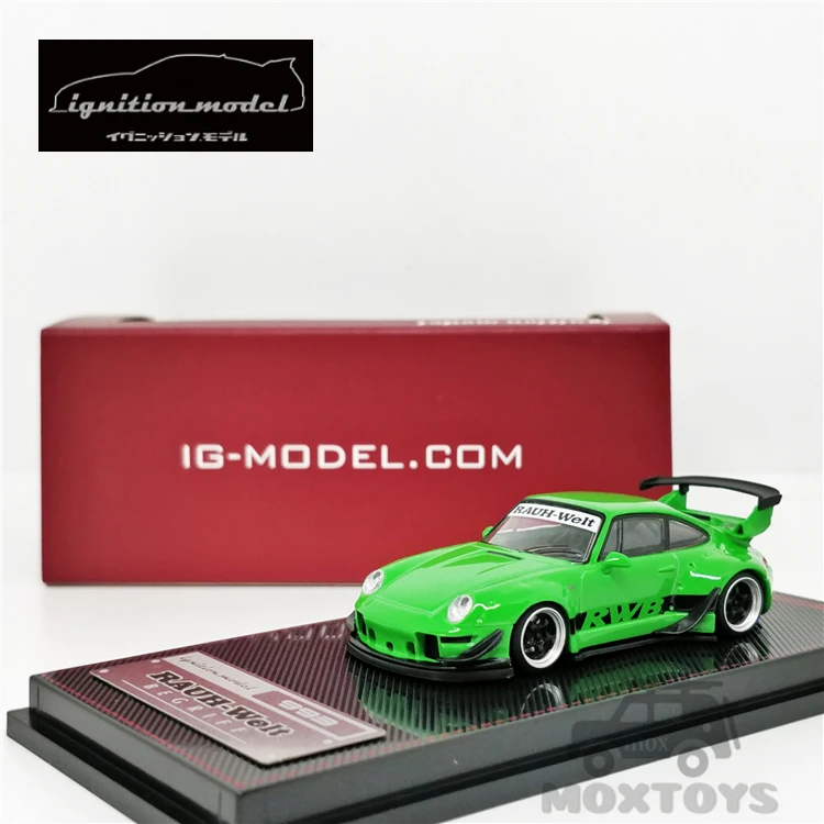 

Модель автомобиля, зеленая литая под давлением IG 1:64 RWB 993