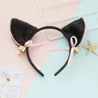 3 цвета красивый маскарад Хэллоуин кошачьи уши косплей кошачьи уши аниме костюм для вечеринки галстук-бабочка колокольчик головной убор повязка на голову аниме