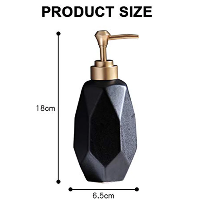 

Soap Dispenser Liquid Soap Pump Dish Soap Dispenser Ceramic Lotion Dispenser for Kitchen Bathroom Washroom Black
