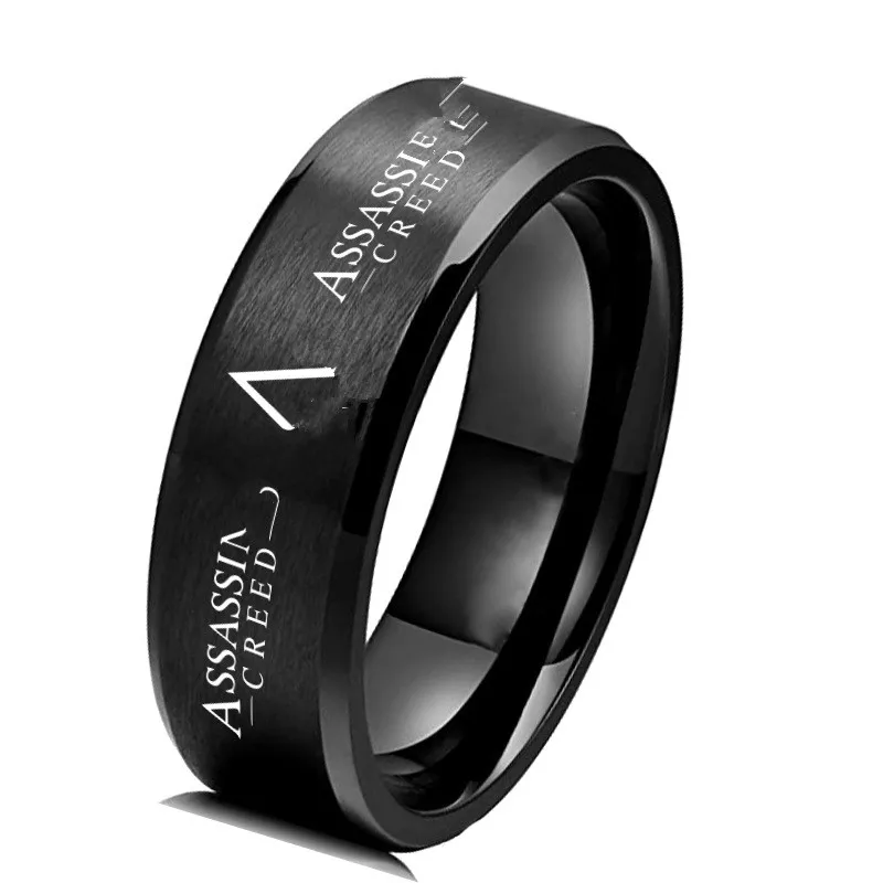 Assassin symbols finger ring sliver gold stainless Steel Rings for menTitanium metal rings gift Steel Ring Game Drop Shipping