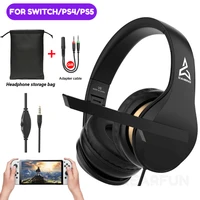 foldable v6 stero gaming headphone with microphone for nintendo switch 3 5mm wired gaming headset for ps4 pc cell phone