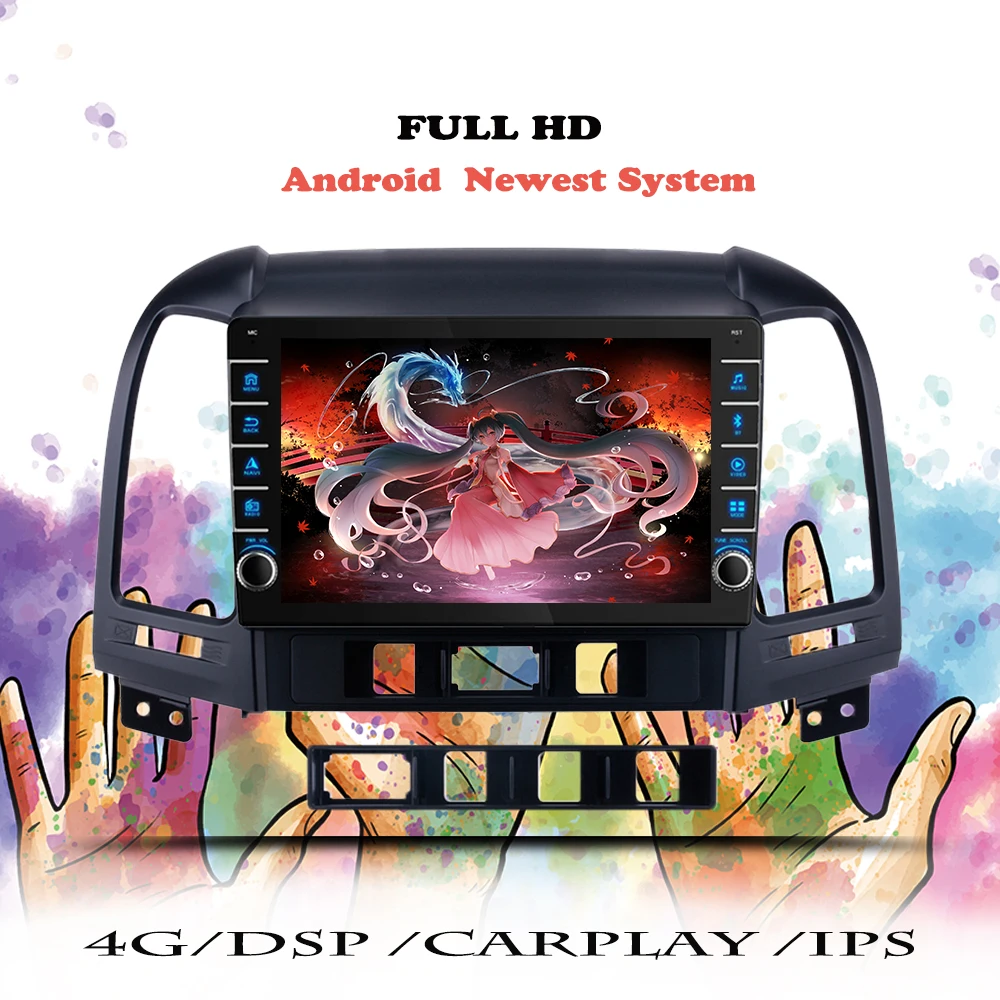 Автомагнитола 2din Android 11 0 для Hyundai Santa Fe 2 2006 2007 2008-2012 мультимедийный видеоплеер