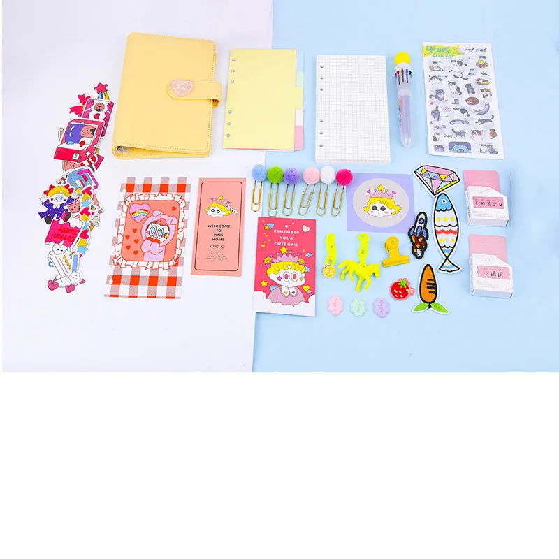 Luxury Корейский Блокнот Binder Bullet Journal Set A6 спиральный органайзер для планирования мероприятий сетка записная книжка DIY девушка план путешествия 6 кольцо руководство - Цвет: Luxury