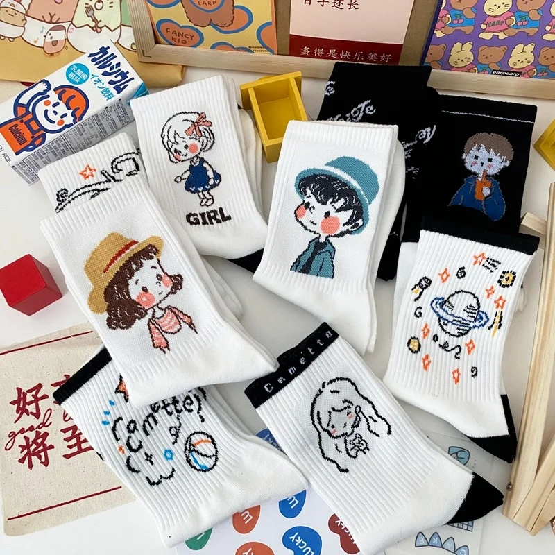 

Cute Japanese women's socks Women Cotton socks 2020 New Style Autumn and Winter Cartoon All-match Students' Socks women