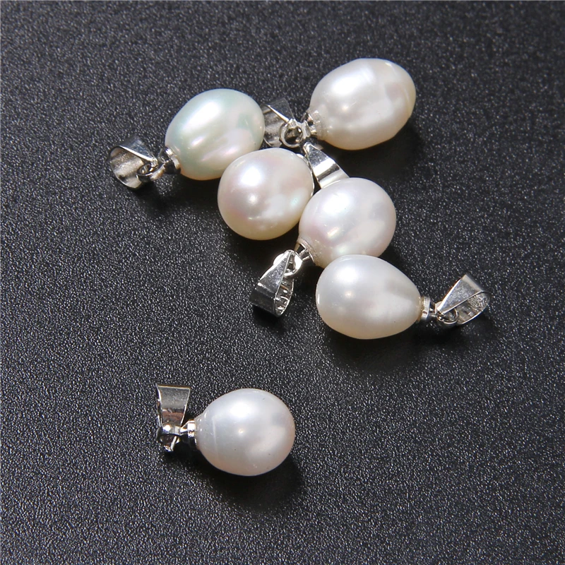 10 шт./лот 8*9 мм подвеска из натурального пресноводного жемчуга для женщин белые