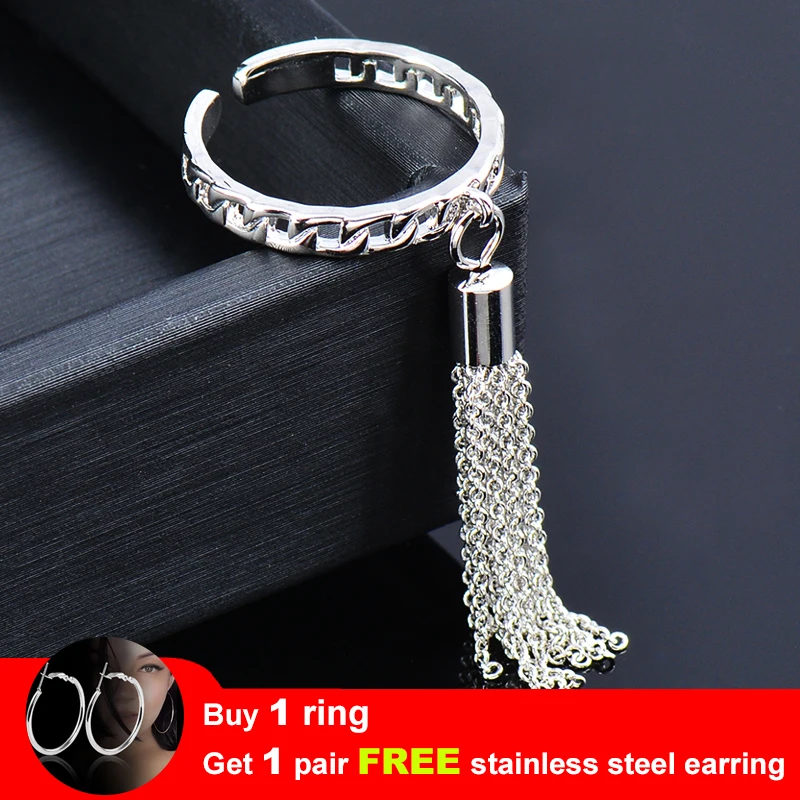 SINLEERY в стиле панк с кисточками камнями форме капли кольца для женщин 2020 новые